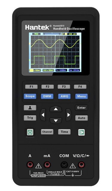 2C72, Oscilloscope numérique 2 en 1 avec multimètre, double canal