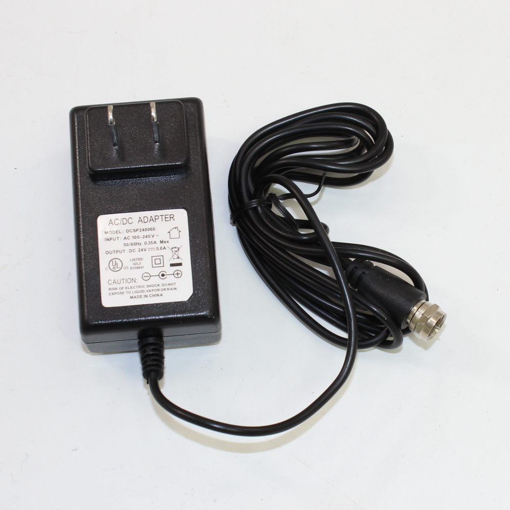 24 Volt 600 mA DC Wall Power Supply with F Connector