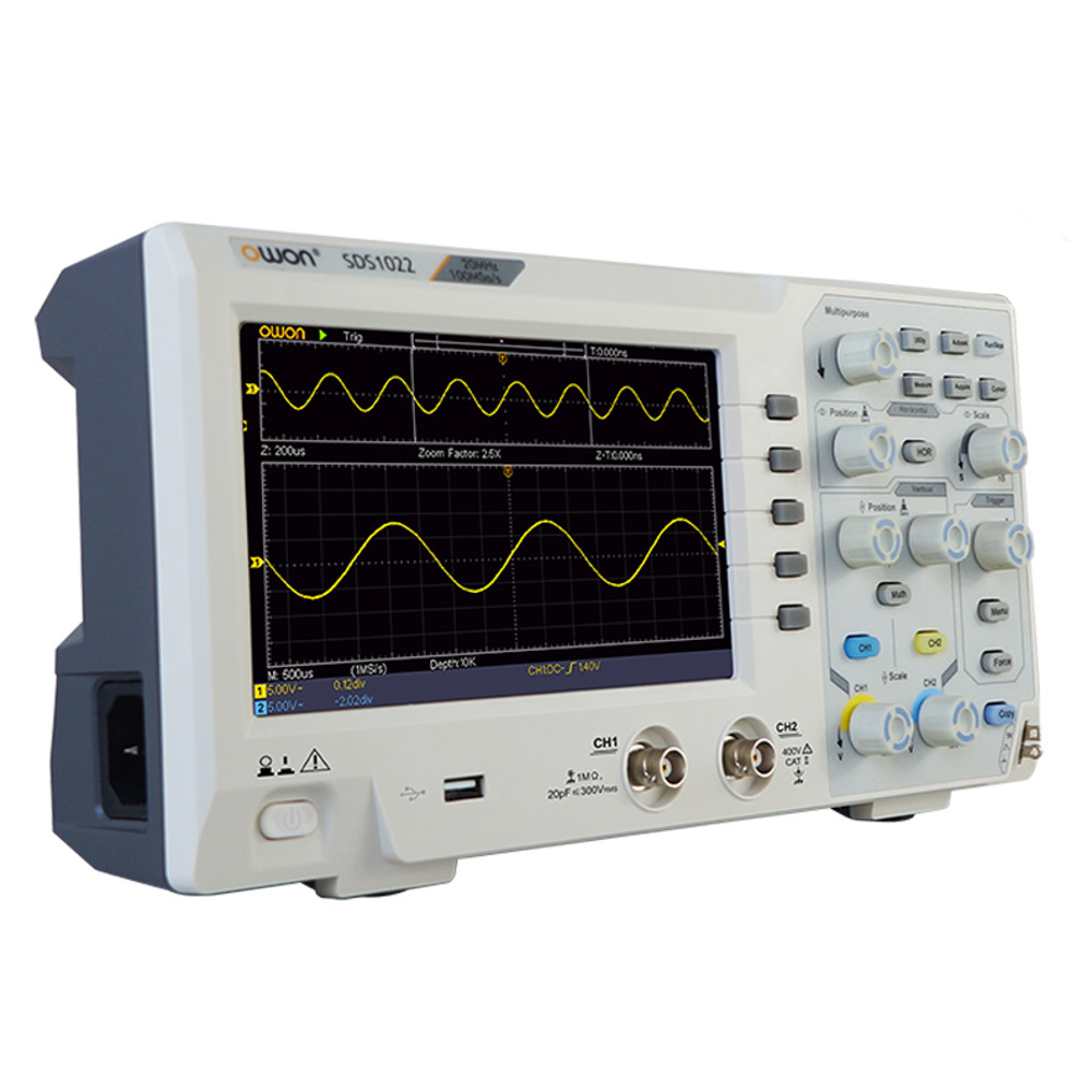 ECONOMICAL TYPE DIGITAL OSCILLOSCOPE 20MHZ, 2-CHANNEL, SAMPLE RATE : 100MS/S, 7