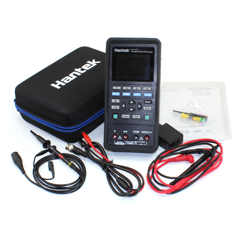 New Hantek Handheld Oscilloscope 2D72 70MHz DMM Multimeter 25M Signal Generator 