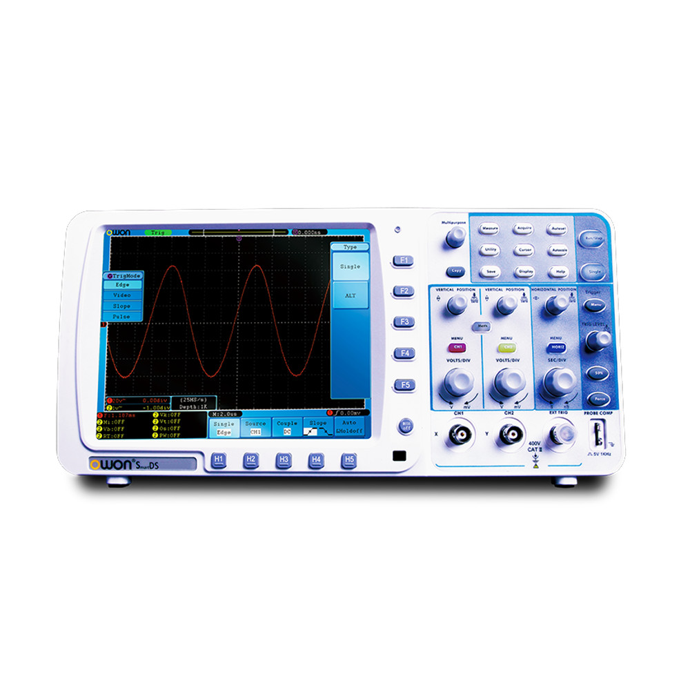 Owon SDS6062-V Series SmartDS Osciloscopio de almacenamiento digital de  memoria profunda con interfaz VGA, 2 canales, 60 MHz, frecuencia de  muestreo