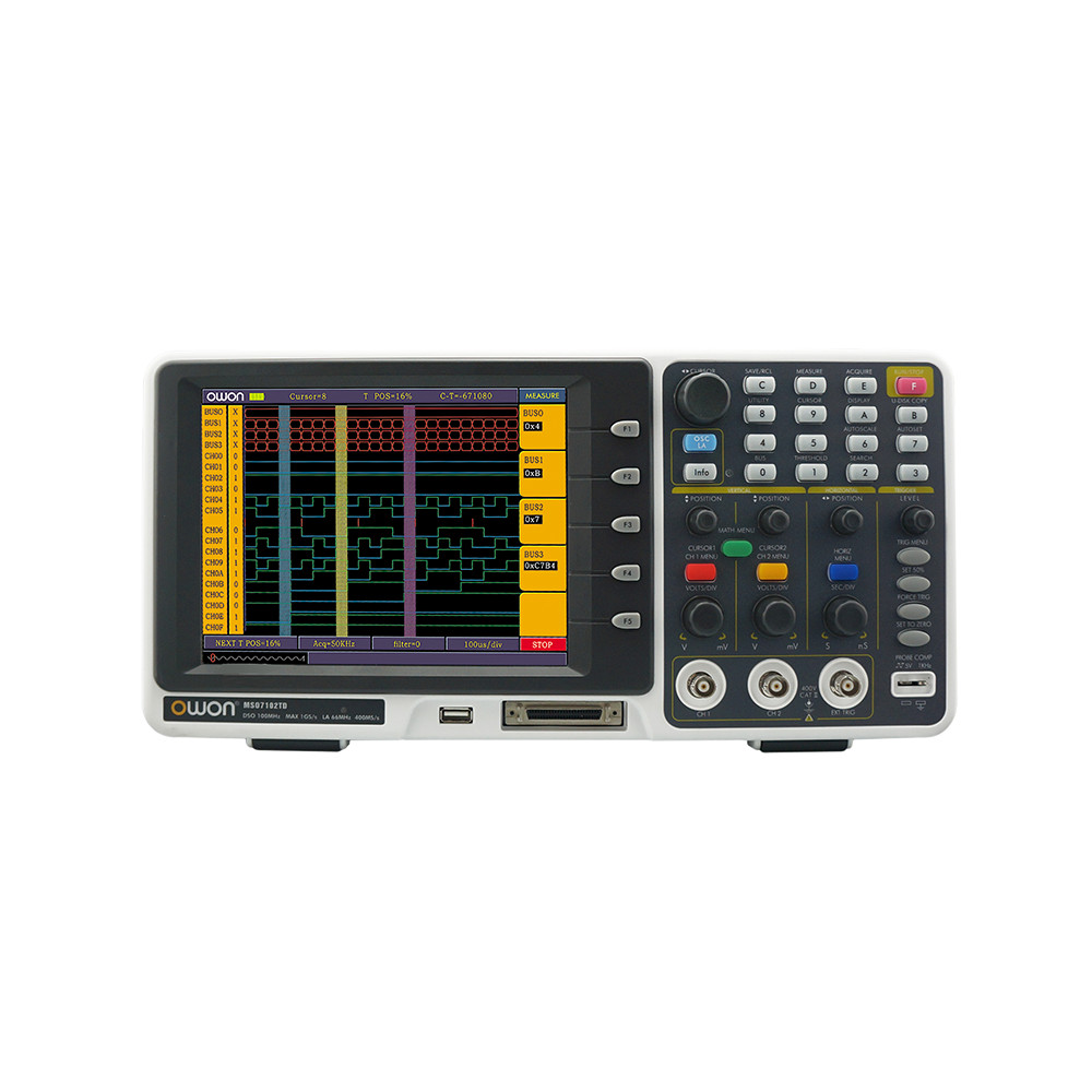 Owon señal mixta mso Osciloscopio Mso7102td 8' Lcd 100mhz analizador lógico 1gs/s 