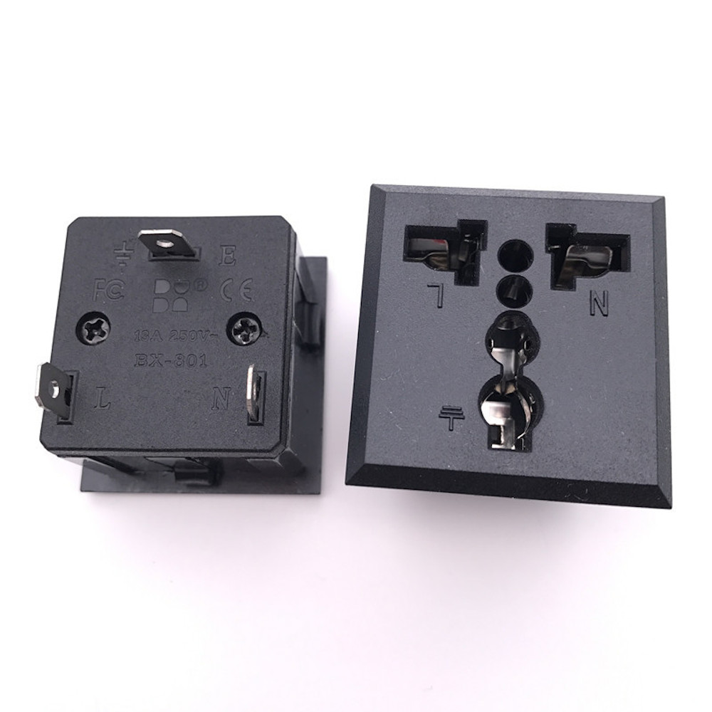 Chassis Mount Universal 3 Prong AC Socket