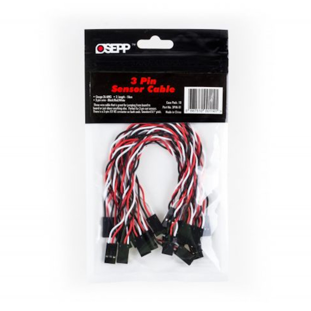 OSEPP 3 Pin Jumper Cable (10 Pack) 3PIN01