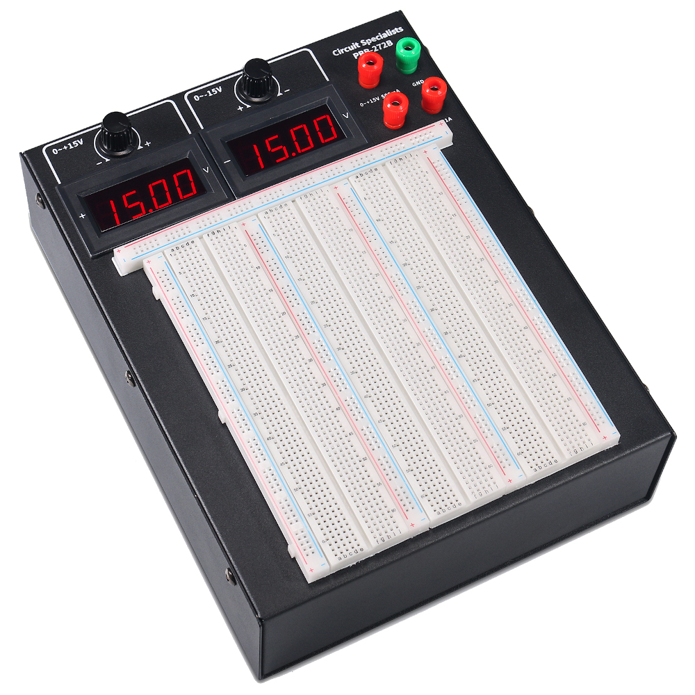 Powered 15V Solderless Breadboard Kit, With LED Displays