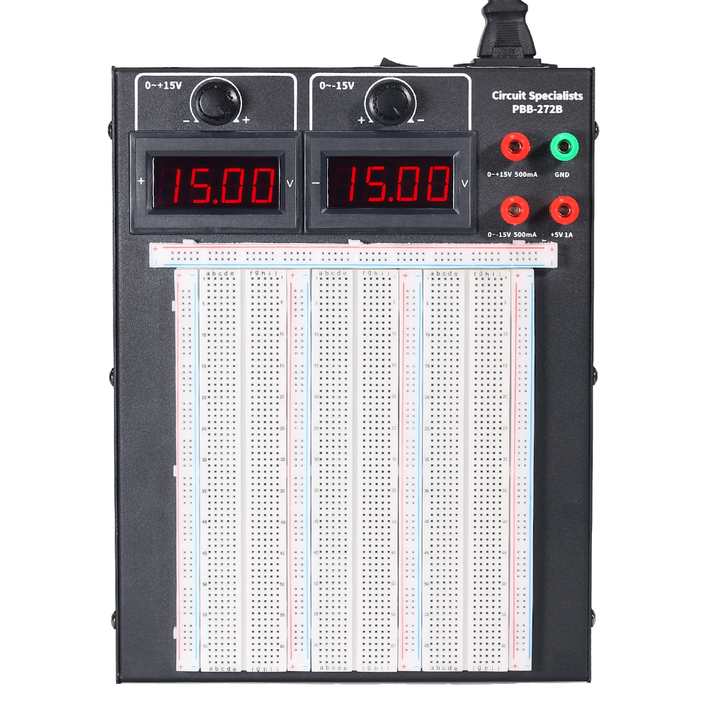 Powered 15V Solderless Breadboard Kit, With LED Displays