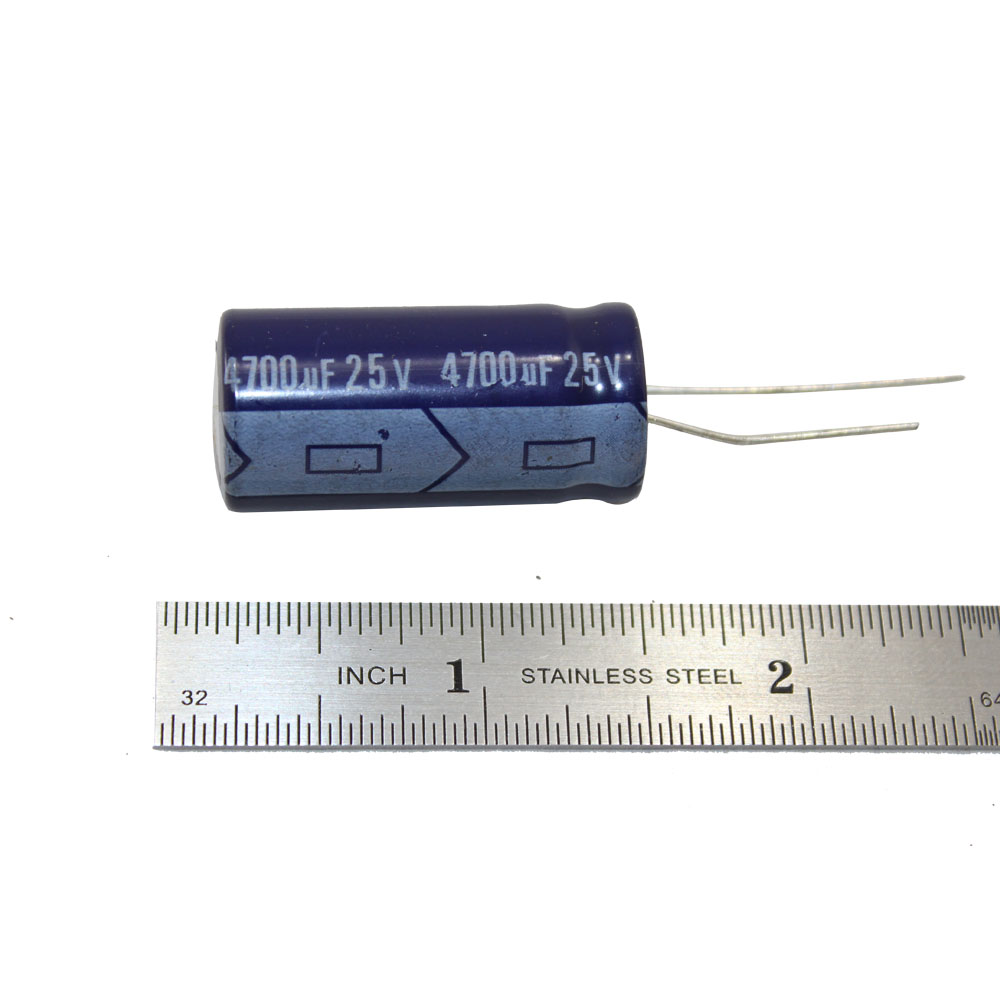 4700 µF, 25V Miniature Radial Electrolytic Capacitor