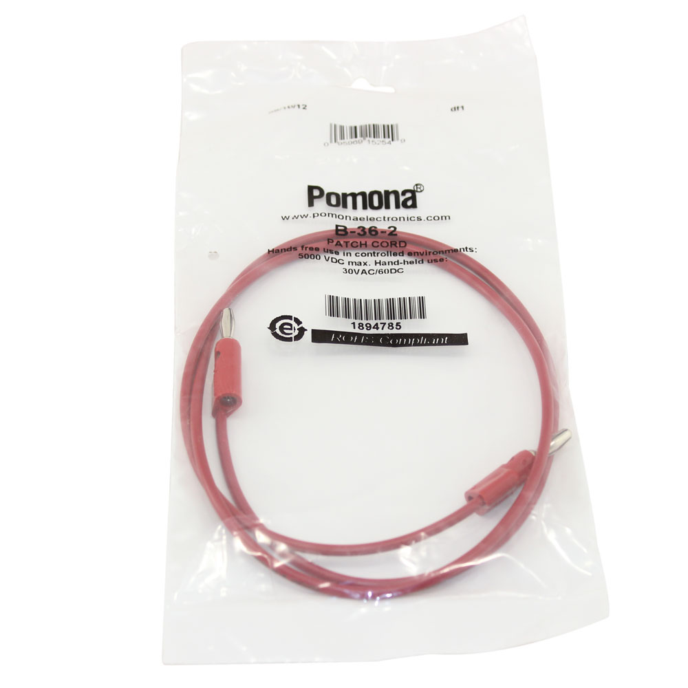 Pomona 36in Red Banana Plug Patch Cord