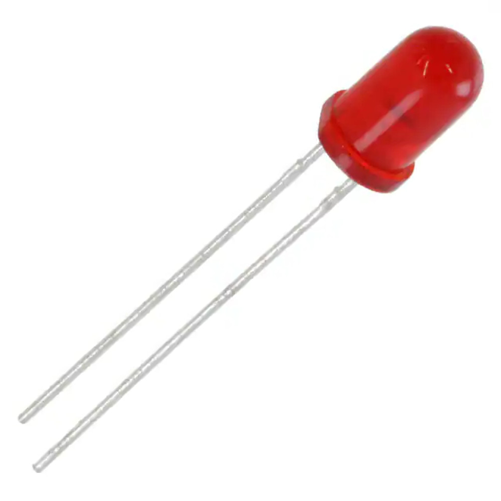 10 x Red Diffused PCB Mount 5mm LED 