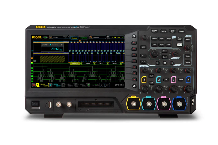 RIGOL MSO5104 100MHZ DIGITAL OSCILLOSCOPE - 4 CHANNELS, 8GSA/S, 100MPT MEMORY