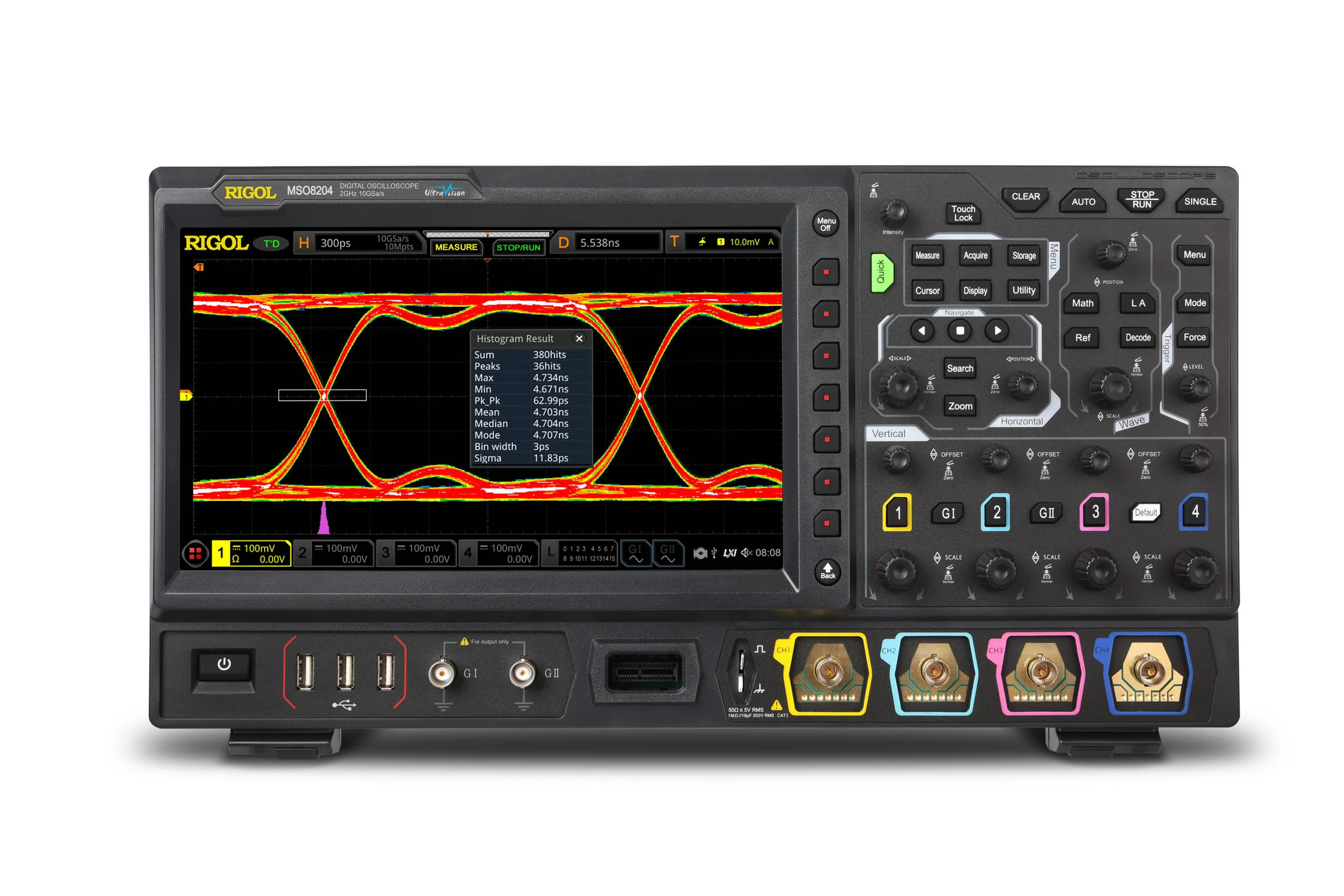 RIGOL MSO8204 2GHZ DIGITAL OSCILLOSCOPE - 4 CHANNELS, 10GSA/S SAMPLING