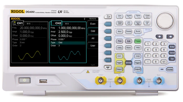 RIGOL DG4202 WAVEFORM GENERATOR - 2 CHANNELS - 200MHZ SINE WAVE - 60MHZ SQUARE WAVE