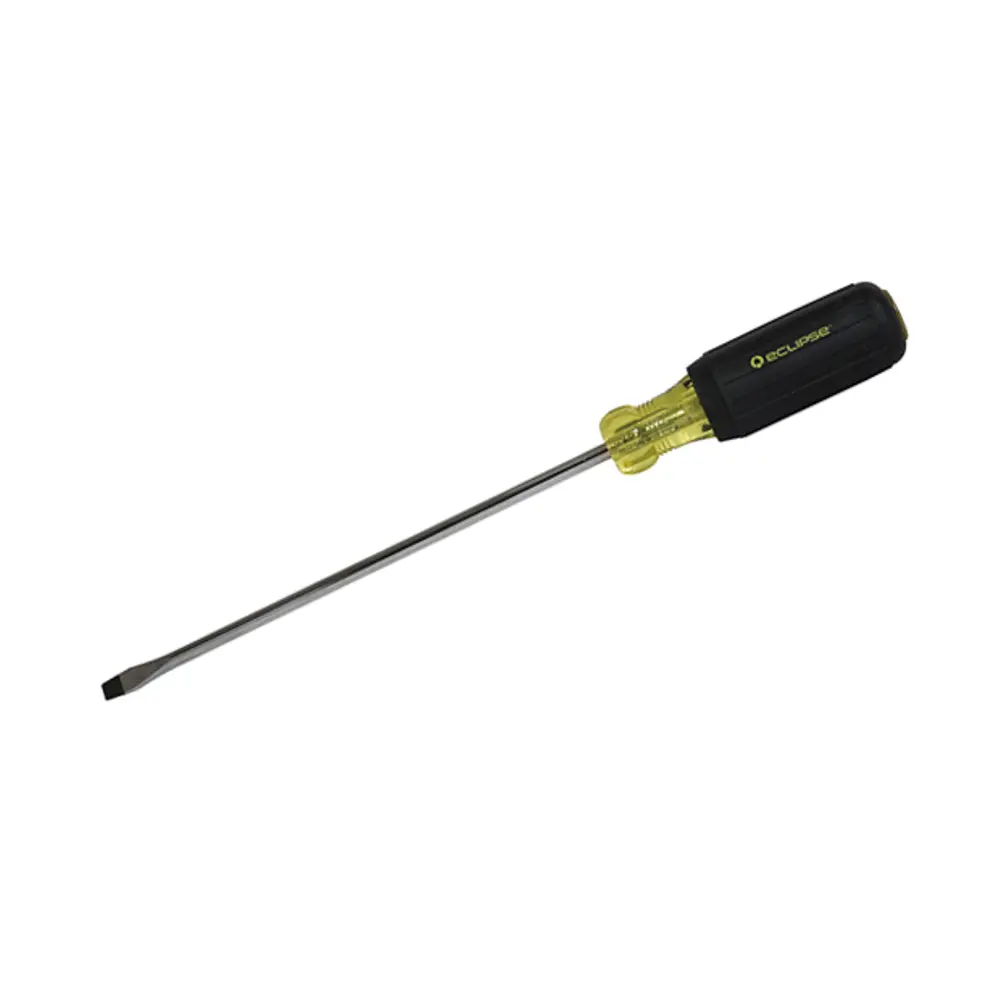 SLOTTED SCREWDRIVER, 1/4"X8", RUBBER GRIP