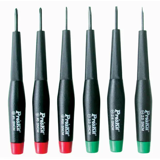 PRECISION SCREWDRIVER SET 6 PC. FLAT/PHILLIPS