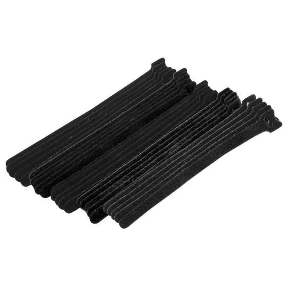 CABLE TIE, HOOK TAPE, 8" BLACK 25 PK