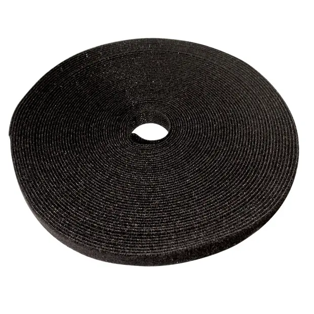 HOOK & LOOP TAPE, 1/2" WIDE, BLACK, 50FT ROLL