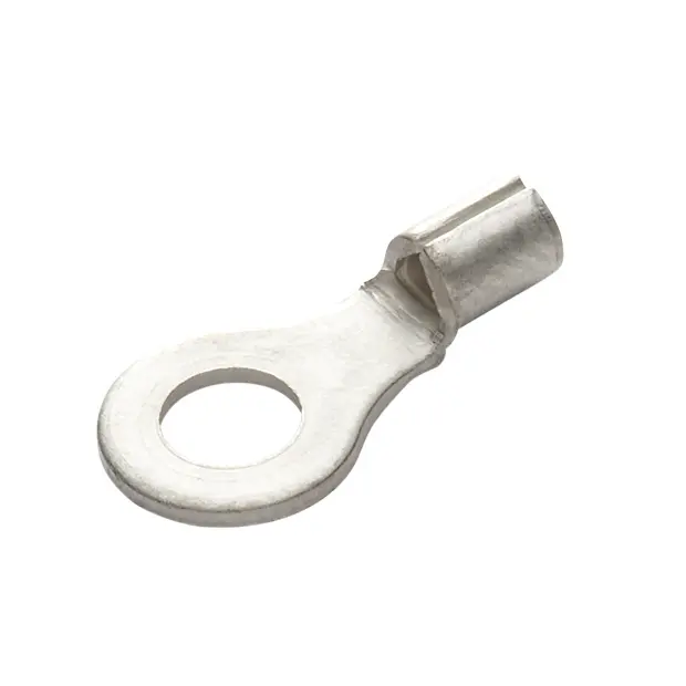RING TERMINAL, 22-16AWG, 1/4" STUD SIZE, NON INSULATED, BRAZED SEAM, 10PK