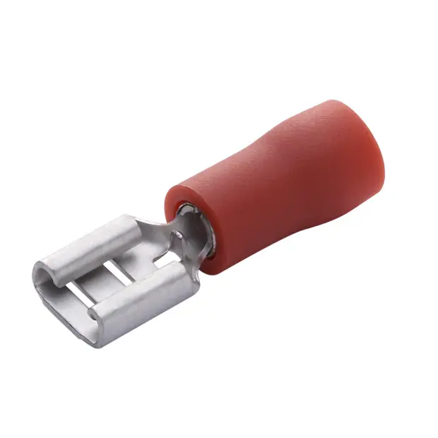 FEMALE DISCONNECTS, 22-16AWG, RED, VINYL INSULATED PVC FOR .187 X .032 " TAB, 10PK