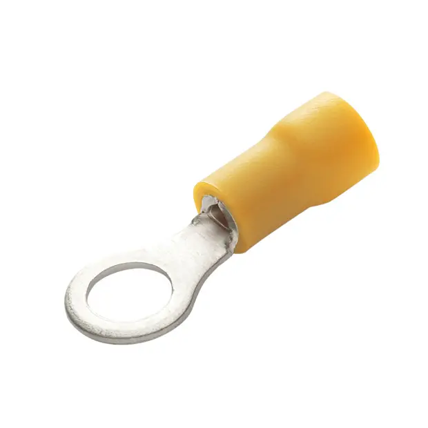 RING TERMINAL, 12-10AWG, 1/4" STUD SIZE, YELLOW, INSULATED PVC, BRAZED SEAM, 10PK