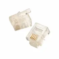 MODULAR PLUG,SOLID,6P4C,ROUND CABLE,50 UIN GOLD,50/PACK