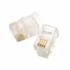 MODULAR PLUG, 4P4C, FLAT CABLE,..50 UIN GOLD, 50/PACK