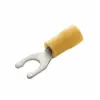 LOCKING SPADE TERMINAL, 12-10AWG, #6 STUD SIZE, YELLOW, INSULATED PVC, BRAZED SEAM, 10PK