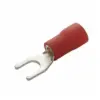 SPADE TERMINAL, 22-16AWG, 1/4" STUD SIZE, RED, INSULATED PVC, BRAZED SEAM, 10PK