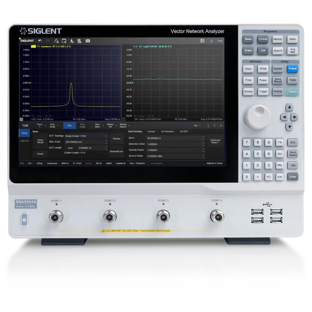 SIGLENT SNA5002A 9 KHZ~4.5 GHZ, 2 PORT VECTOR NETWORK ANALYZER