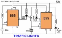 SIMPLE TRAFFIC LIGHT KIT USING A 555 TIMER