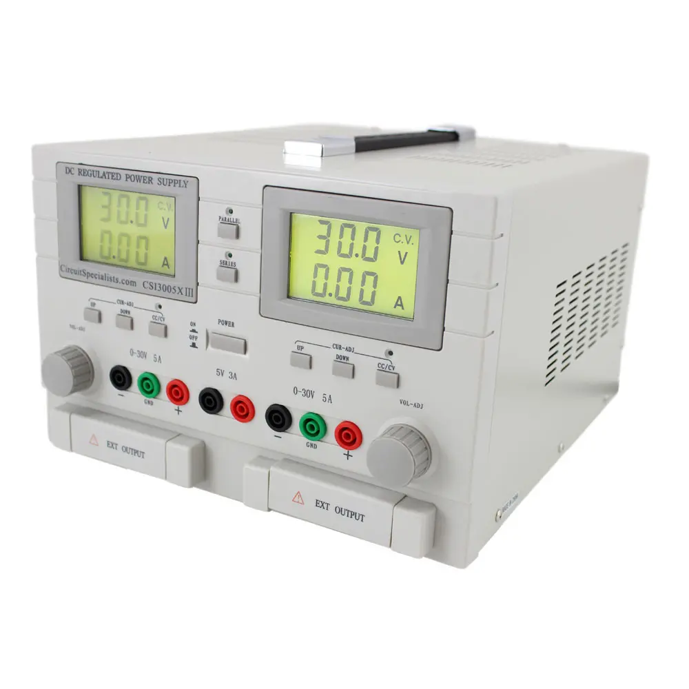 0-30V 0-5A X2 5V FIXED BENCH POWER SUPPLY