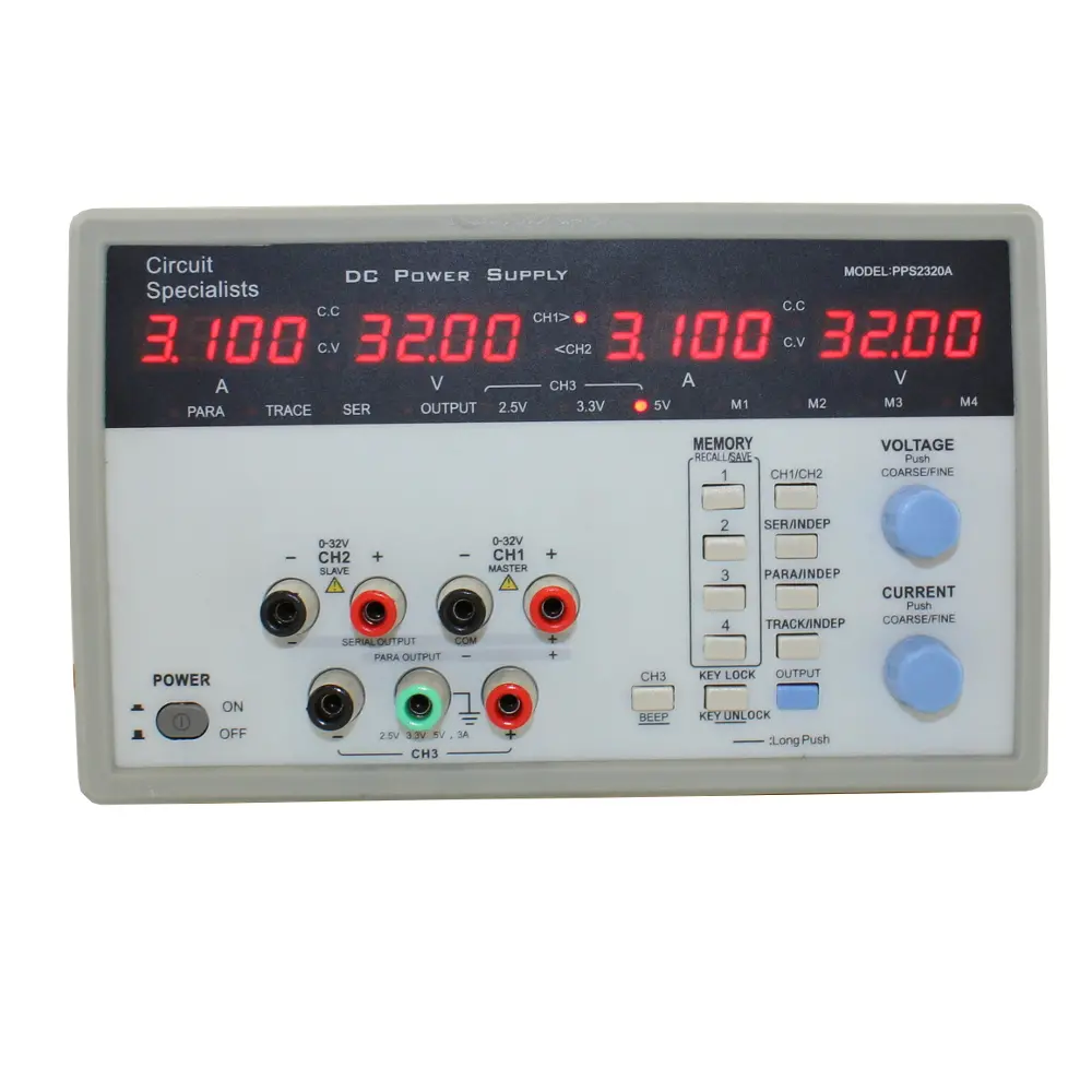 32 Volt DC Programmable Triple Output Power Supply 5 Amps