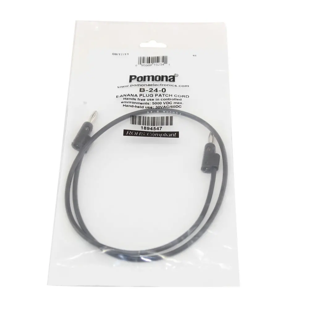 BANANA PLUG PATCH CORD (BLACK)