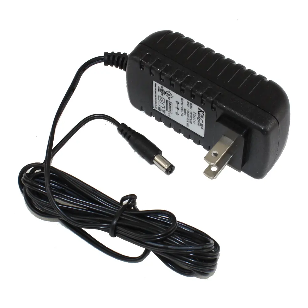 AC/DC 12 VOLT WALL PLUG IN POWER ADAPTOR, 1.3 AMPS ( 15 WATTS) W 2 METER CABLE & FEMALE CONNECTOR (5.5MM X 2.1MM