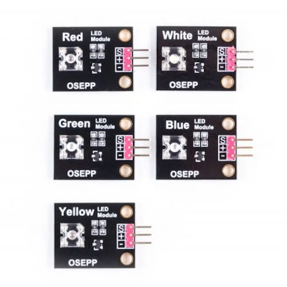 LED MODULES MIXED PACK (ONE EACH OF RED, YELLOW, BLUE, WHITE, AND GREEN)