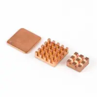 PREMIUM COPPER HEAT SINK FOR RASPBERRY PI (3 PIECES) - 1) 9MM X 9MM X 4MM  2) 14MM X 14MM X 4.5MM  3) 15MM X 15MM X 2MM