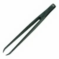 TWEEZER STR FLAT CURVED TIP