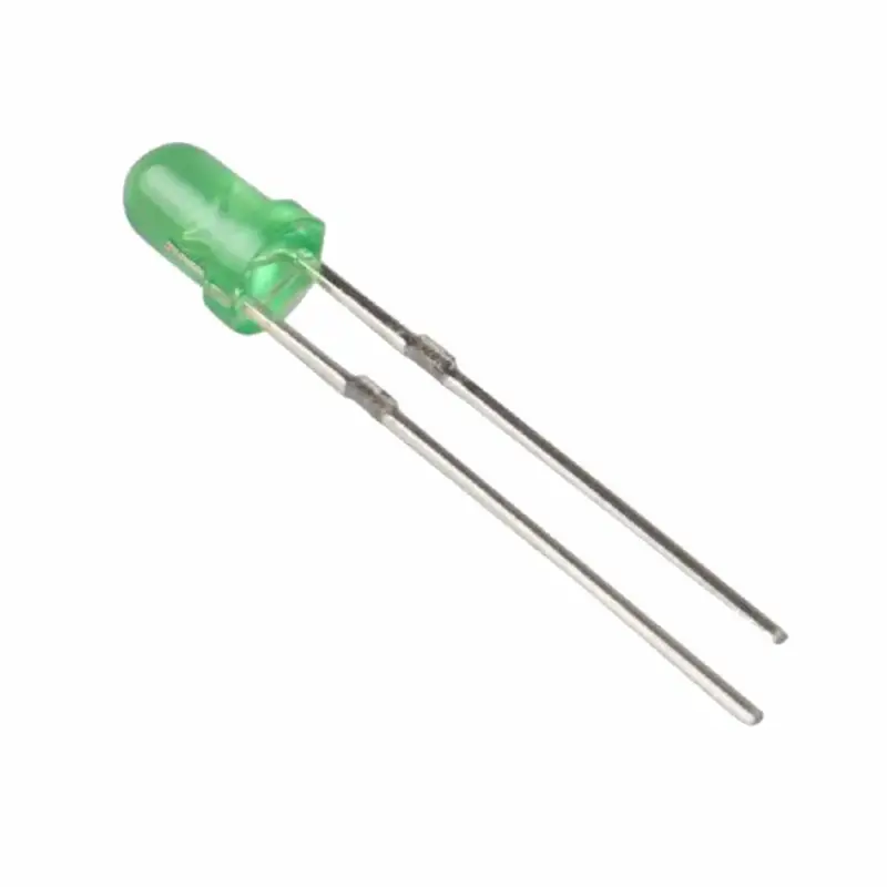 Super Bright Clear Green LED 3mm - 520nm, 3V (10, 25, 50, Or 100 Piece Bags)