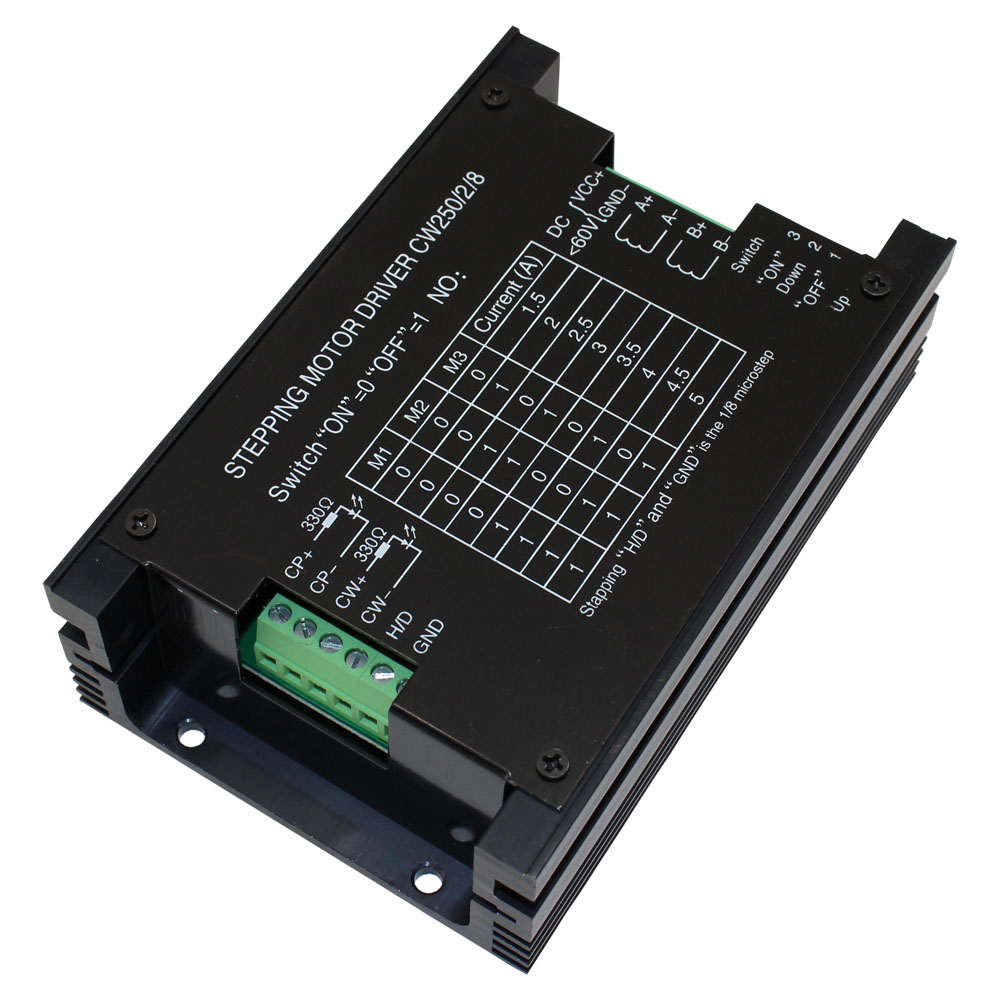 Stepper Motor Driver with 5 Amp Max Output and 20-60 Volt DC Input