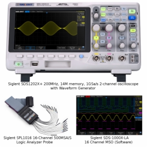 Limited to stock on hand - Bundled SDS1202X+ Oscilloscope, SPL1016 & SDS-1000X-16LA