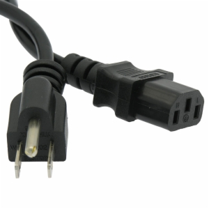 6ft 18AWG Black Power Cord