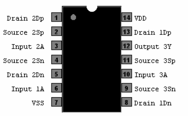 CD4007 - Dual Complementary Pair + Inverter