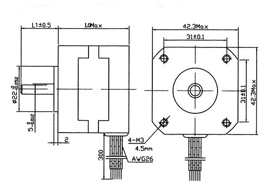 NEMA 17 Stepping Motor | 3.0 kg-cm | 4 Wire | 42BYGH207 wire diagram nema 6 15 