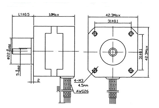 NEMA 17 Stepper Motor 3 4 kg cm 6 Wire 42BYGH404 NEMA 17 Stepper Motor 3 4 kg cm 6 Wire 42BYGH404