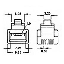 Modular Plug | 6 Position/4 Conductor | 60-220